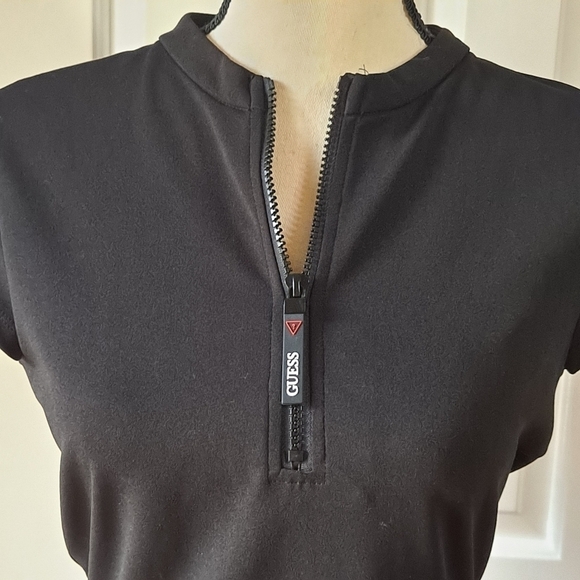 Guess size Medium Women's shift dress black zip front - Picture 2 of 9